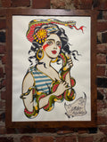 Snake Charmer girl 18x24” print